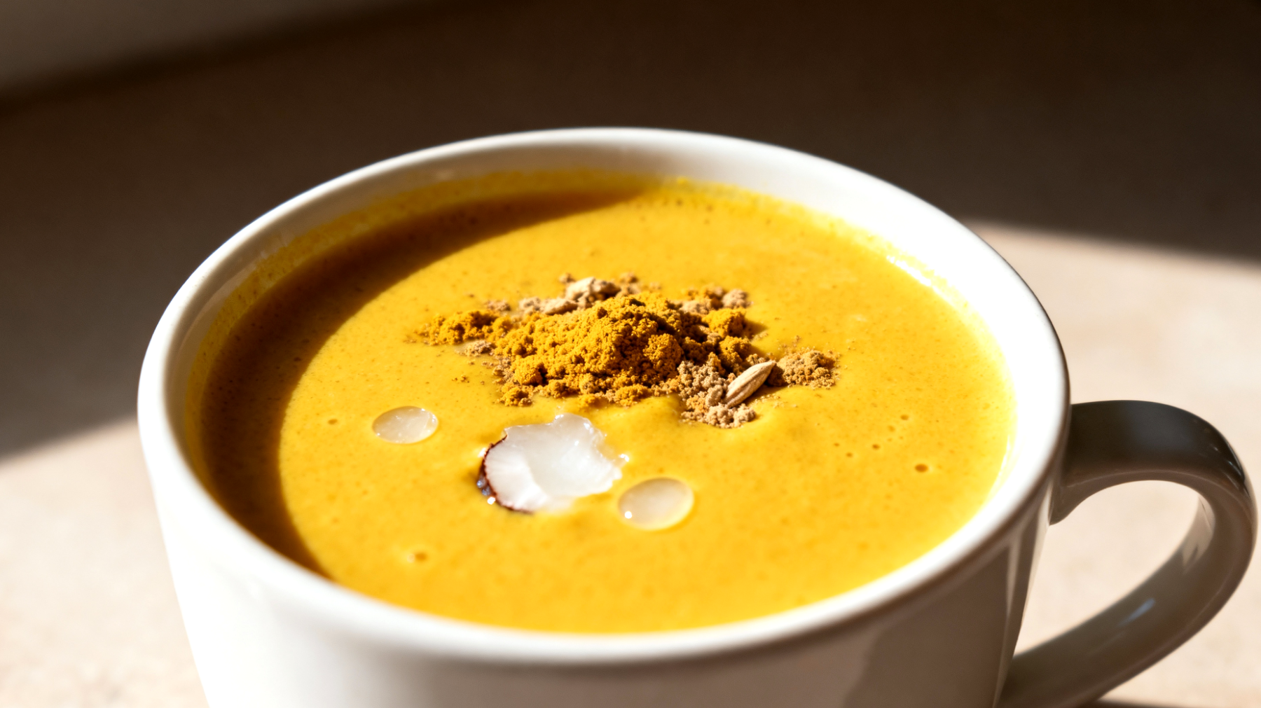 Golden milk con ashwagandha e olio di cocco"