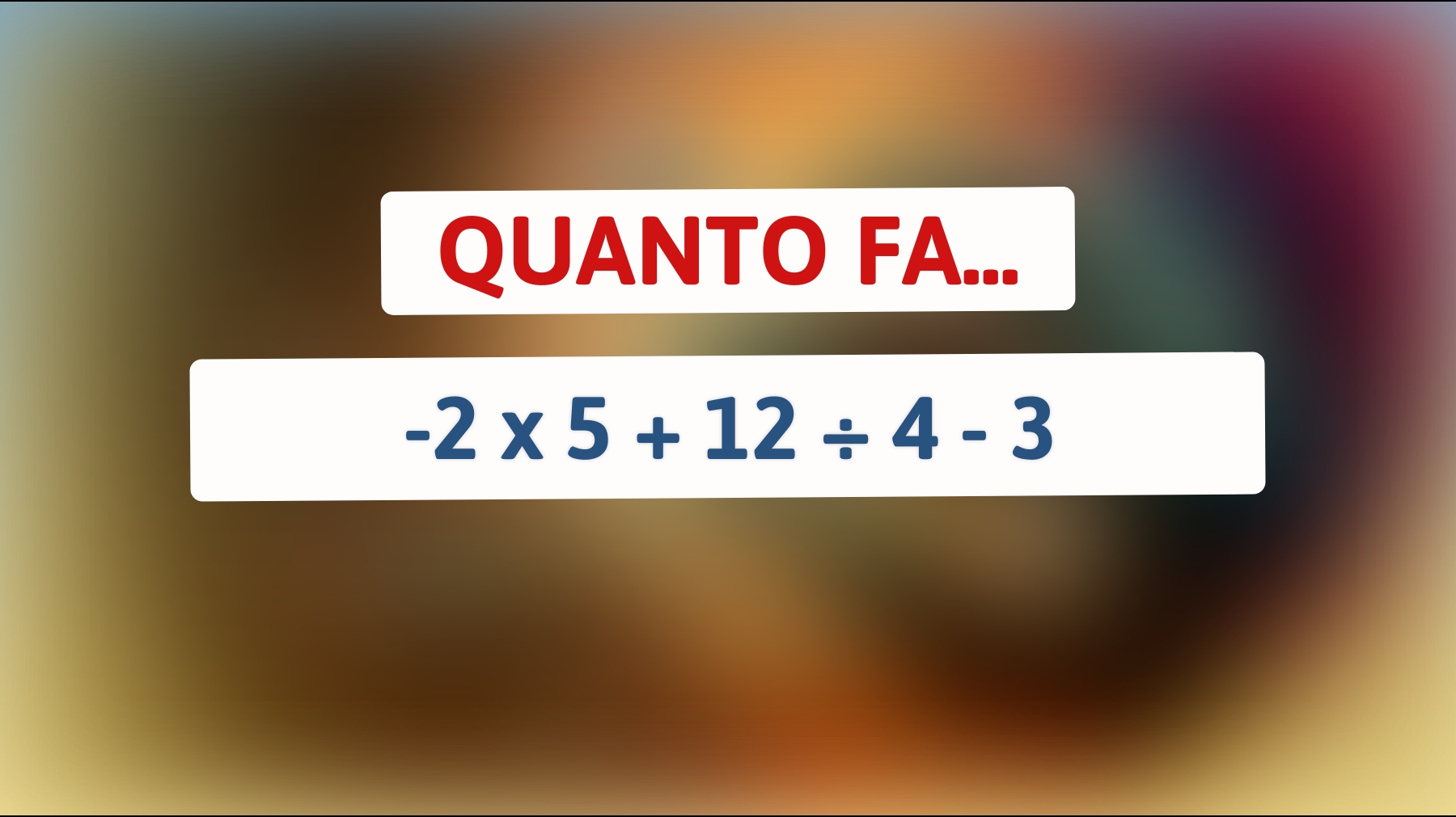 Sfida il tuo cervello: Risolvi questo semplice calcolo che solo il 2% delle persone riesce a capire!"